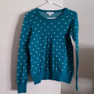 Polka dot teal sweater
